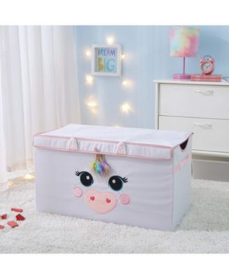 Poly Canvas Collapsible Toy Storage Trunk, 28&amp;quot; W, Unicorn