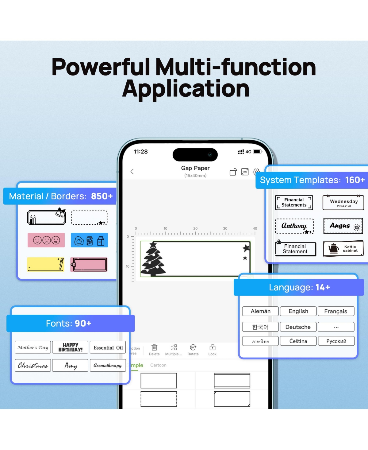 Polono Label Maker Machine with Tape, P21-a Bluetooth Label Printer, Wireless Mini Label Makers with Multiple Templates for Organizing Office Home