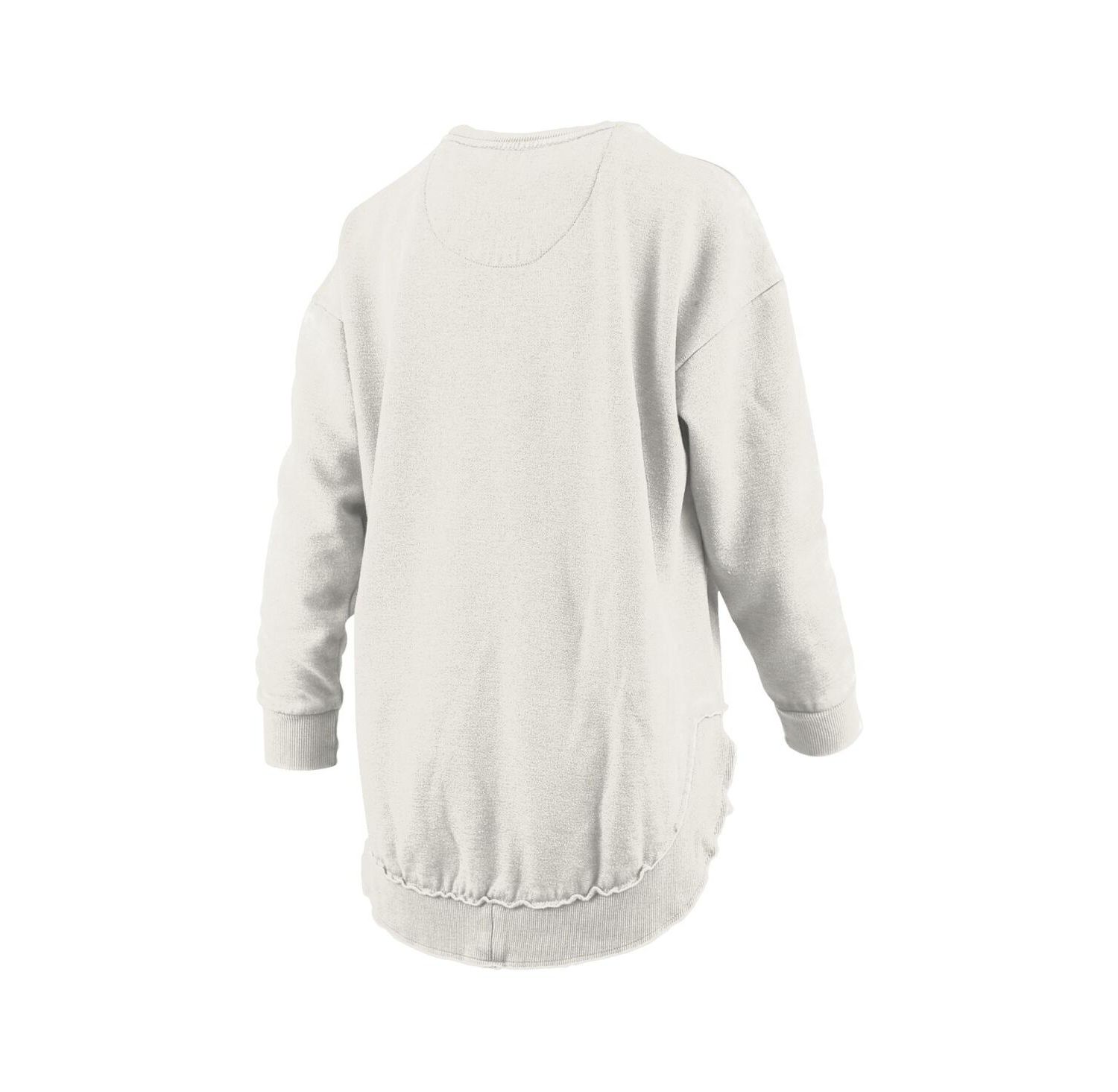 Women's Oatmeal LSU Tigers M&eacute;lange Poncho Vintage Fleece Long Sleeve Pullover Sweatshirt
