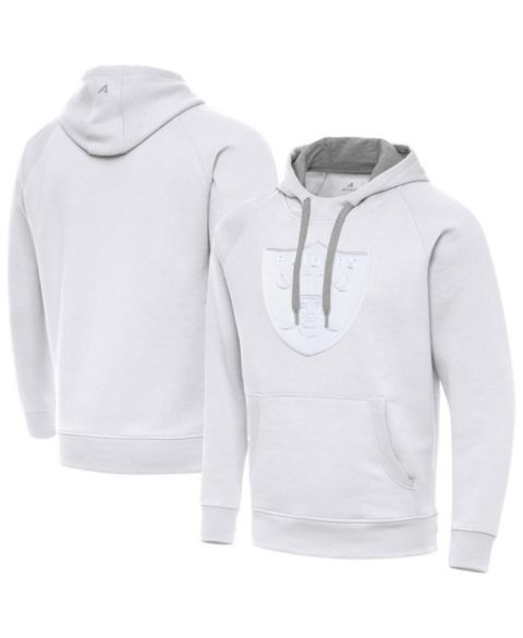 Мужское худи Antigua White Las Vegas Raiders Victory Pullover