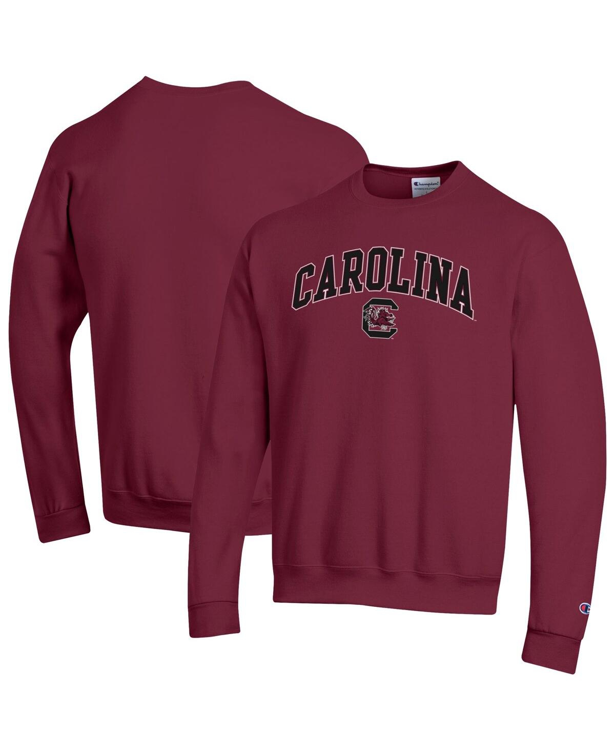 Men's Garnet South Carolina Gamecocks Arch Over Logo Pullover Sweatshirt - Garnet