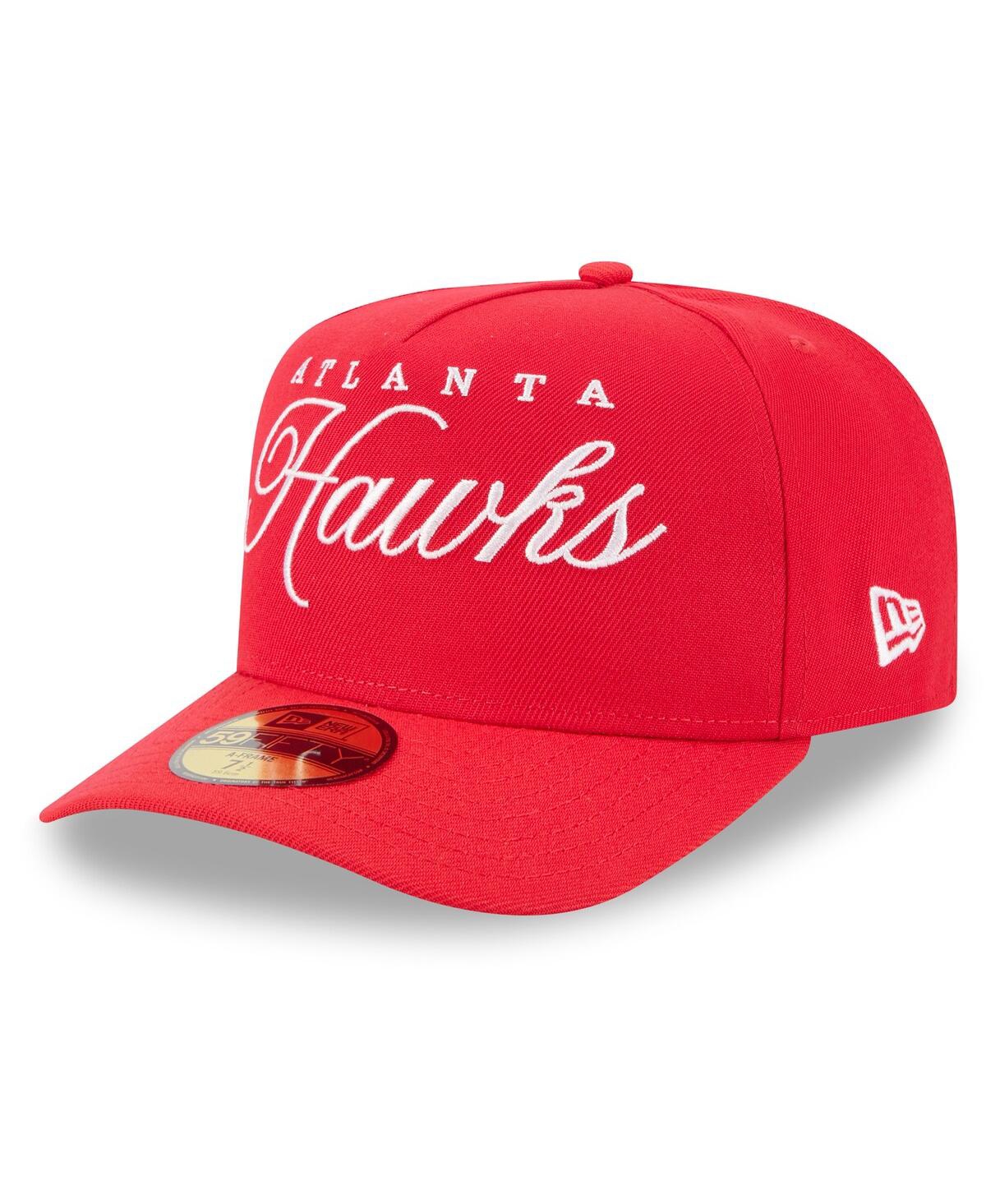 New Era Men's Red Atlanta Hawks 2025 Nba Draft A-frame 59fifty Fitted Hat In Red