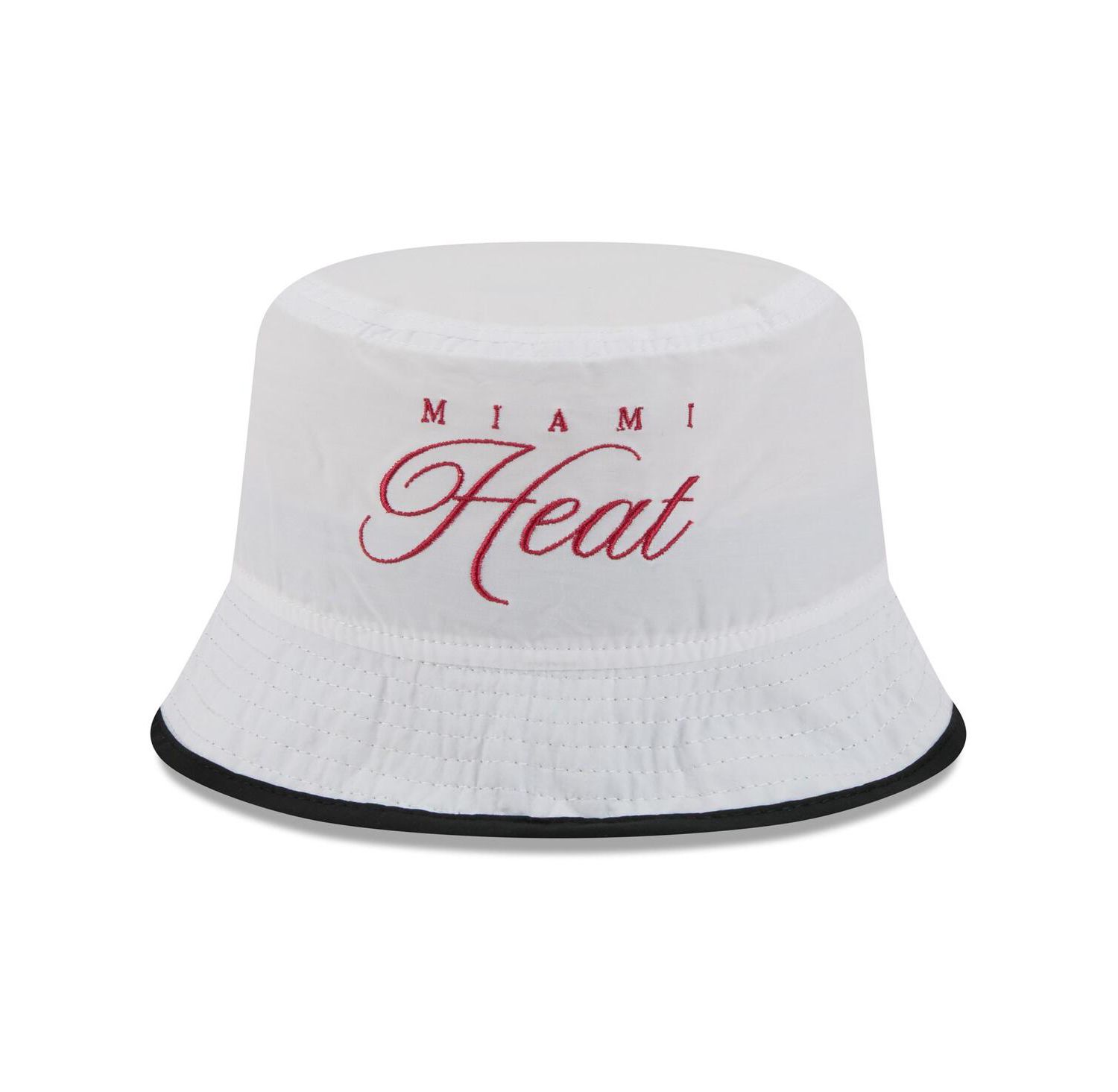 Men's White/Black Miami Heat 2025 NBA Draft Nylon Bucket Hat