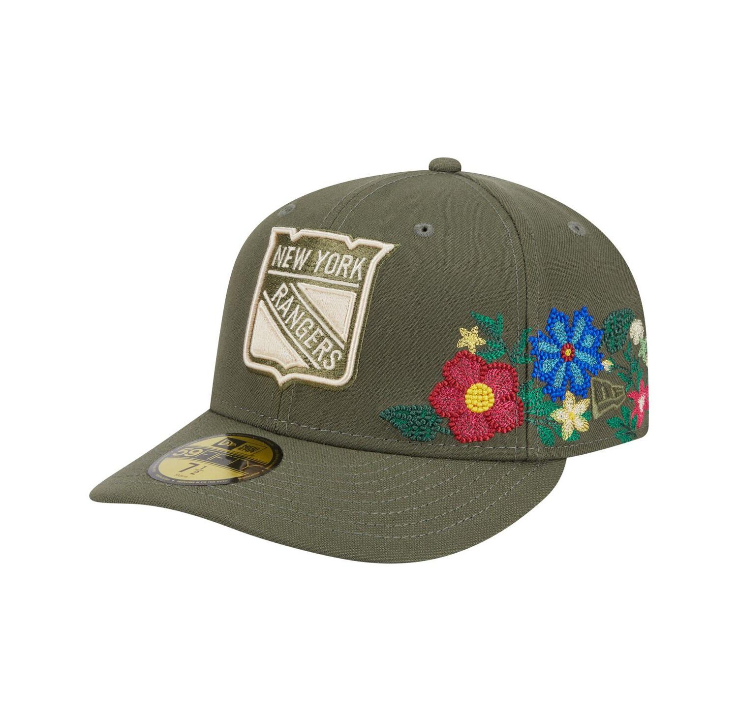 Men's Olive New York Rangers Tonal Florals 59FIFTY Fitted Hat