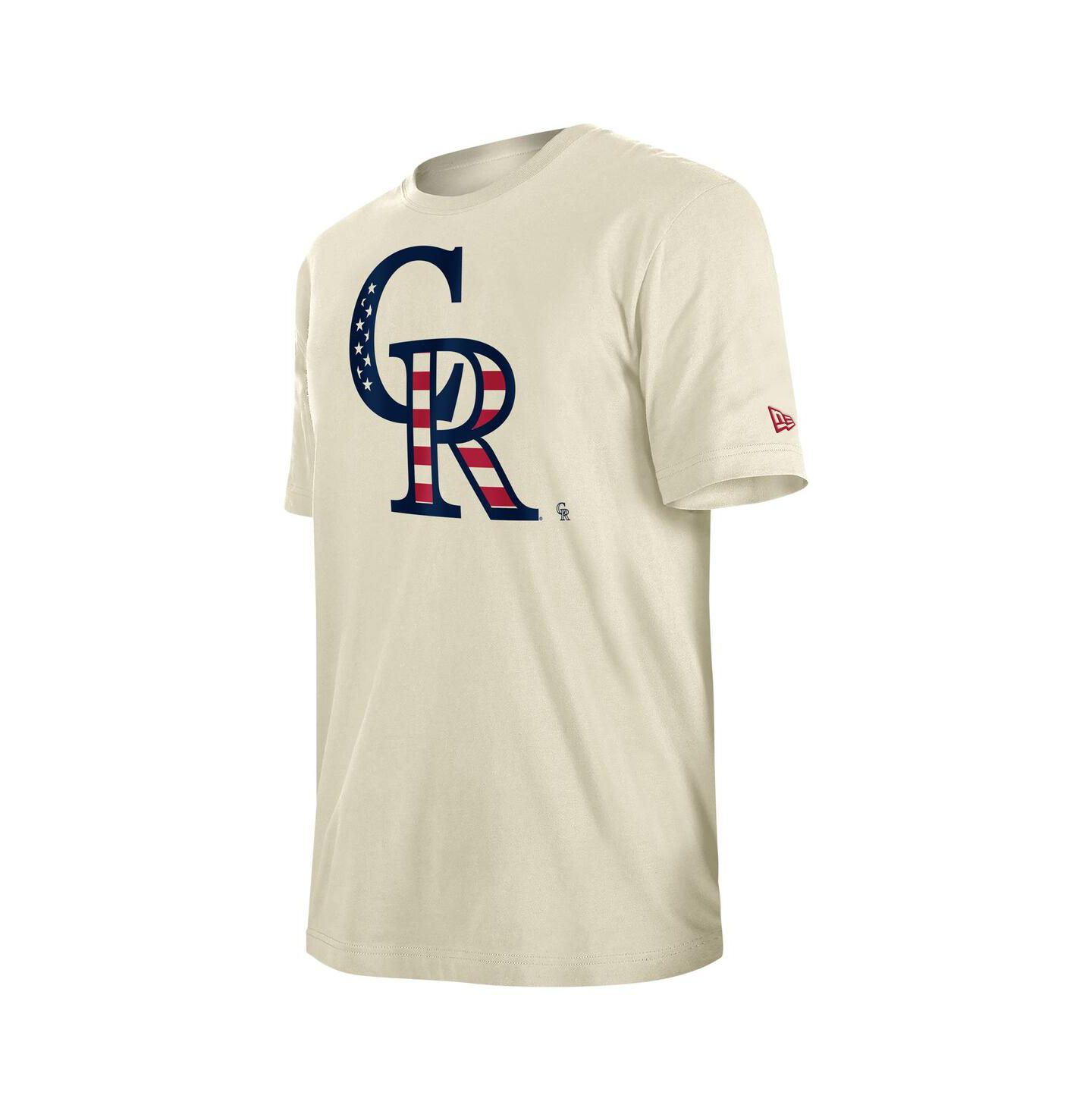 Мужская футболка New Era Cream Colorado Rockies Americana Flag Fill — фото 2