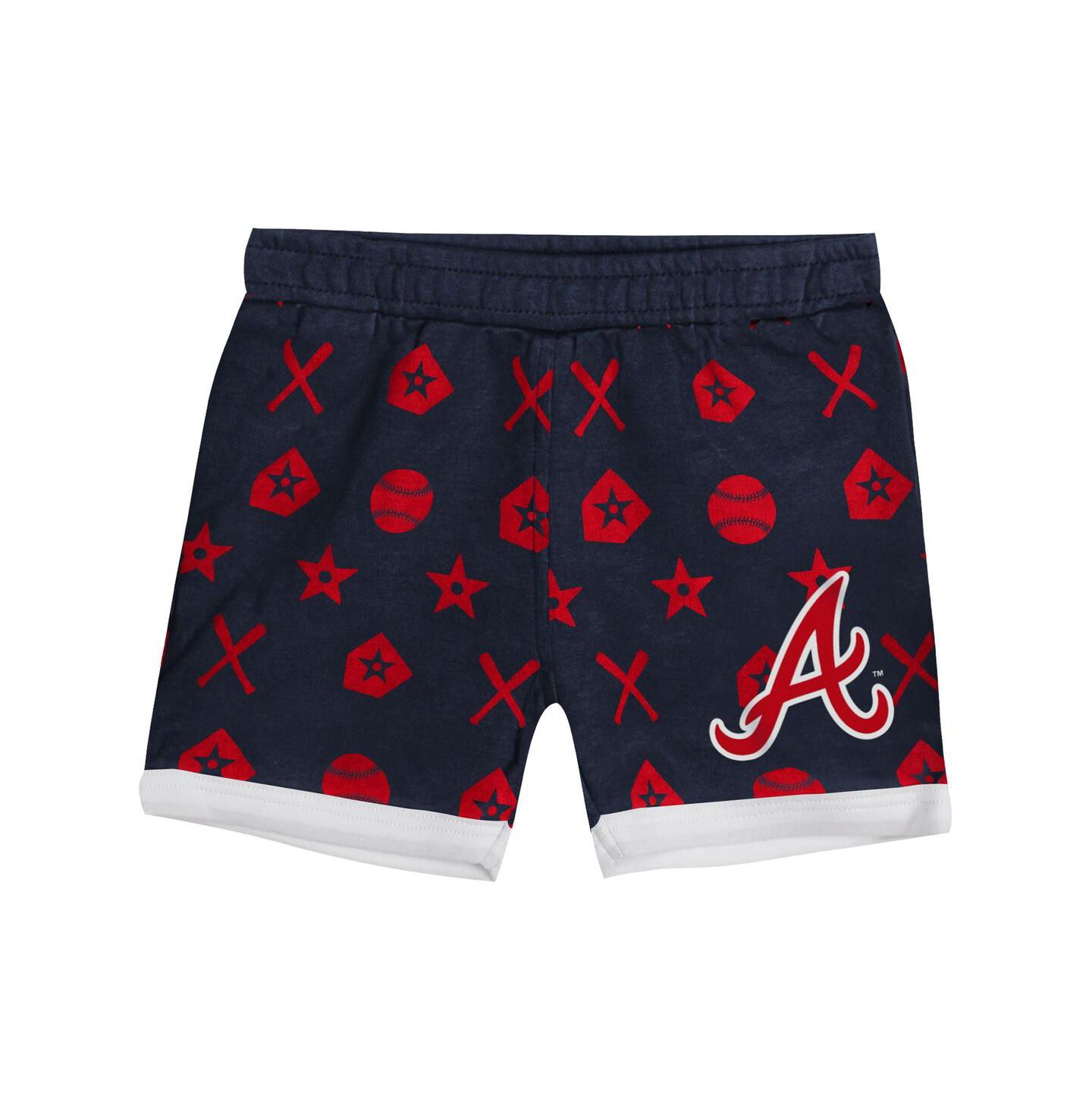 Outerstuff Big Boys and Girls Navy Atlanta Braves On Deck 2-Piece Diaper Cover Set — фото 3