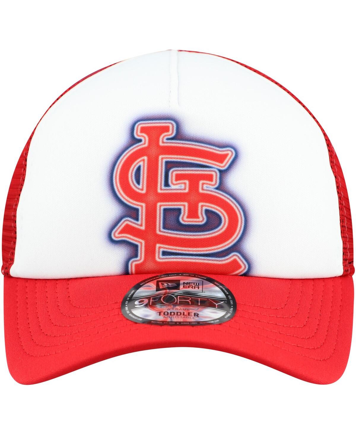 New Era Toddler White/red St. Louis Cardinals Painted A-frame 9forty Trucker Adjustable Hat In Red