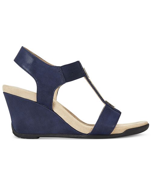 Anne Klein Loona Wedge Sandals, Created for Macy's - Sandals & Flip ...
