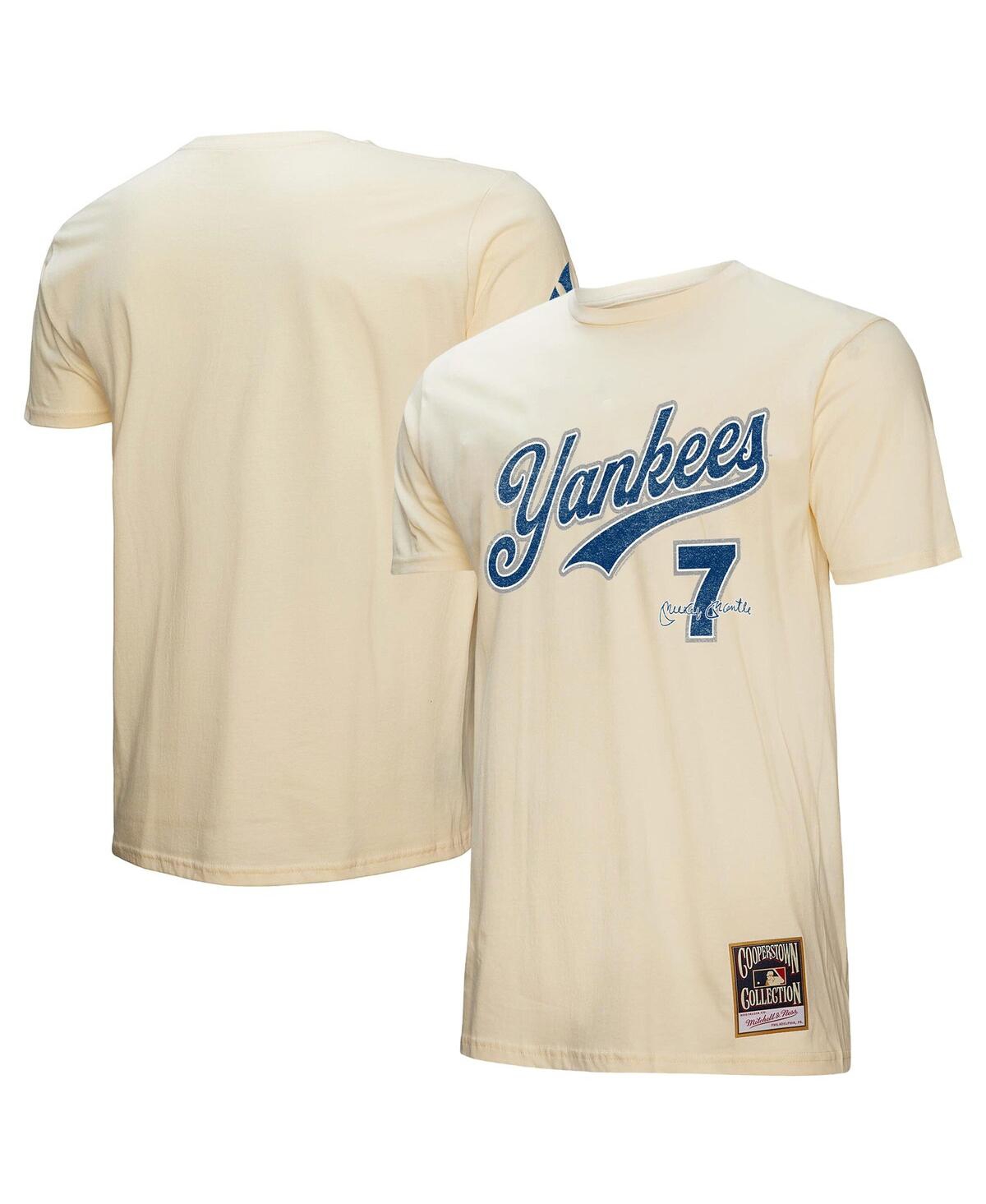 Men's Mickey Mantle Cream New York Yankees Cooperstown Collection Player T-Shirt - Cream