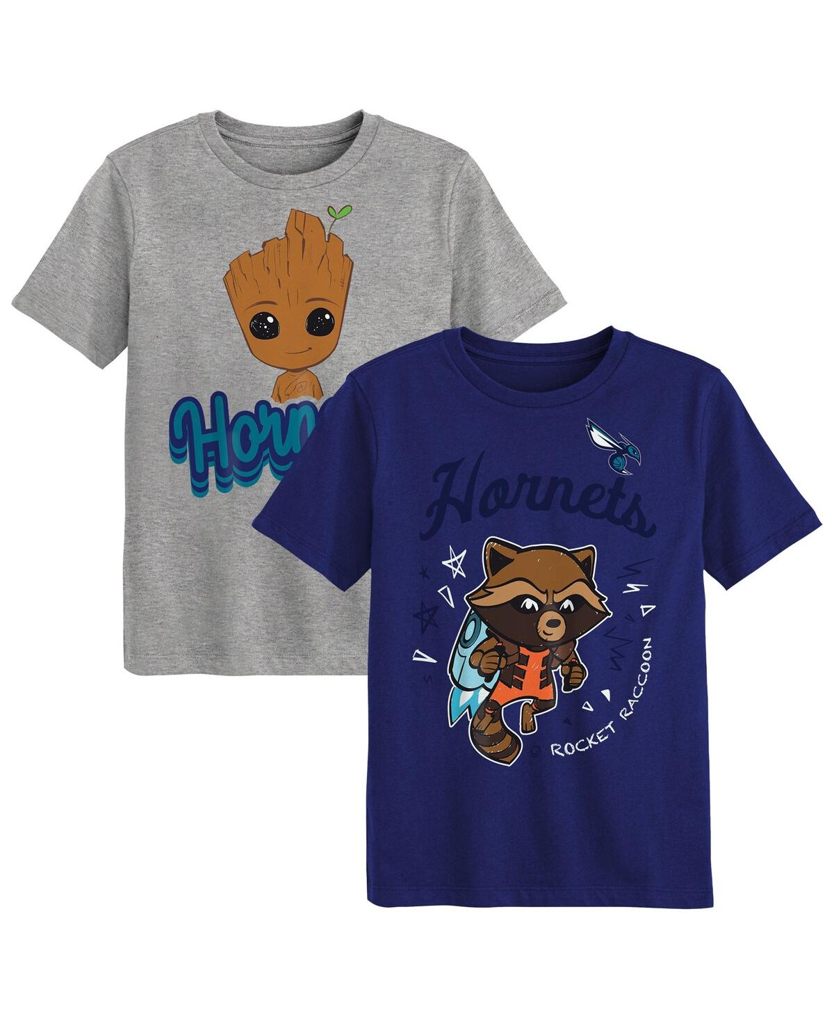 Outerstuff Preschool Sacramento Kings Two-piece Guardians Of The Galaxy T-shirt Set In Blue