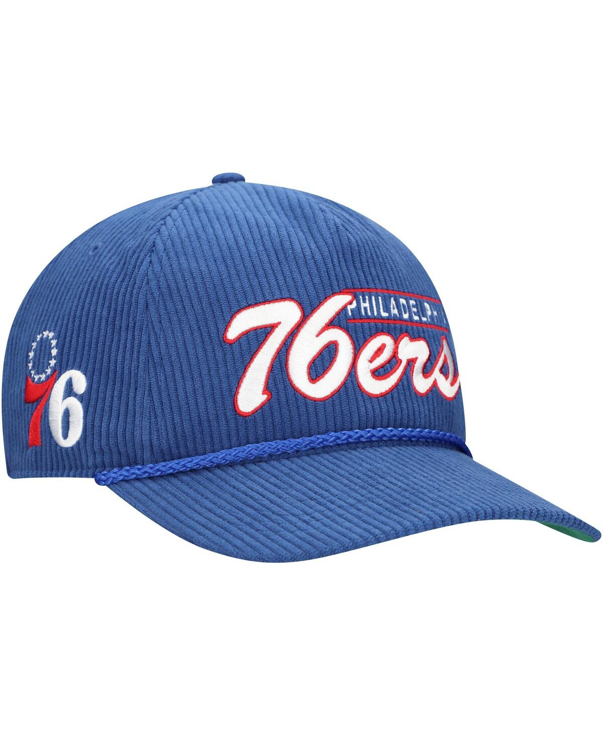 Men's Royal Philadelphia 76ers Double Header Side Patch Cord Hitch Adjustable Hat - Royal