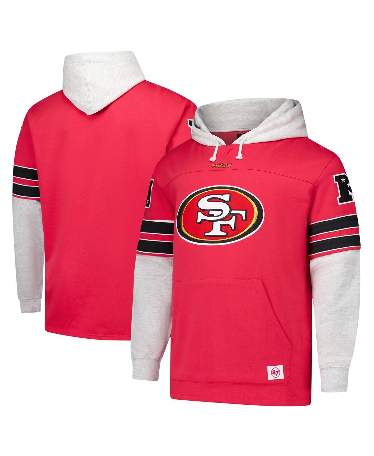 Men's Scarlet San Francisco 49ers Big Tall Lacer Pullover Hoodie - Scarlet