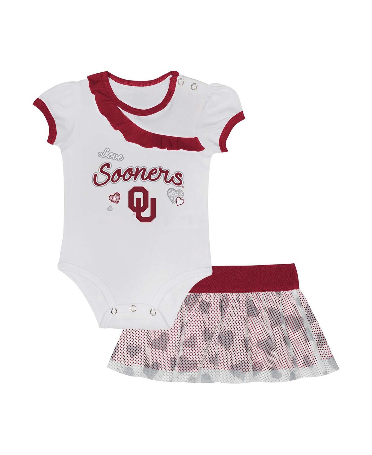 Outerstuff Baby Boys And Girls 2-piece Oklahoma Sooners Love My Team Bodysuit And Skirt Set In Multi