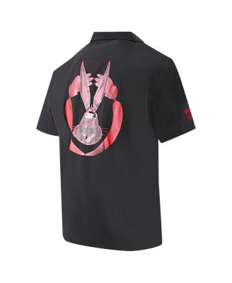 Men's Black Looney Tunes Bugs Bunny Melted Skeleton Button-Up Shirt