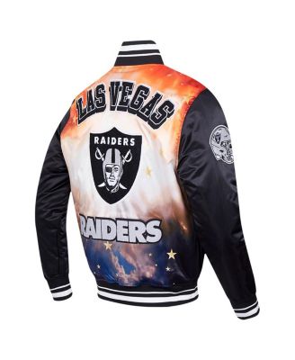 Men's Black Las Vegas Raiders Sublimated Satin Full-Snap Jacket