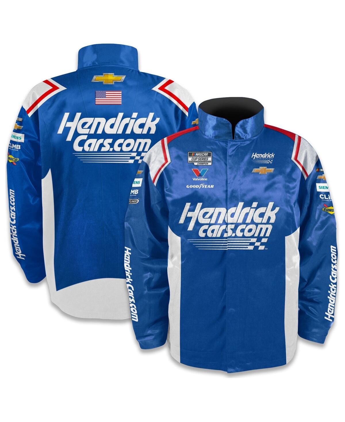Men's Blue Kyle Larson Hendrickcars.com Full-Snap Nylon Uniform Jacket - Blue