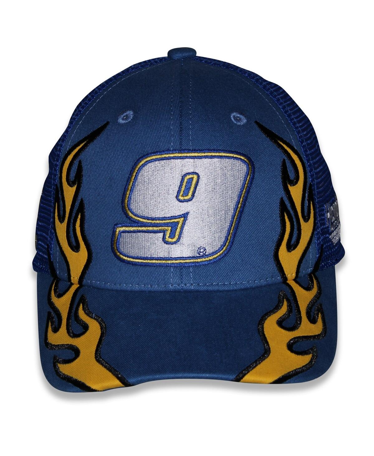 Checkered Flag Sports Big Boys And Girls Blue Chase Elliott Napa Flame Trucker Adjustable Hat In Blue