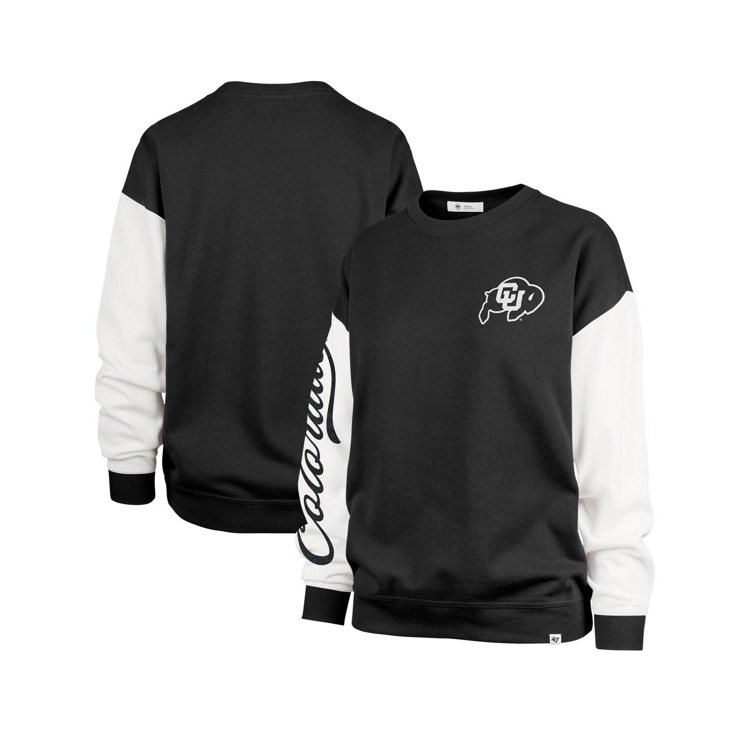 Women's Black Colorado Buffaloes Double Header Rise Andie Pullover Sweatshirt
