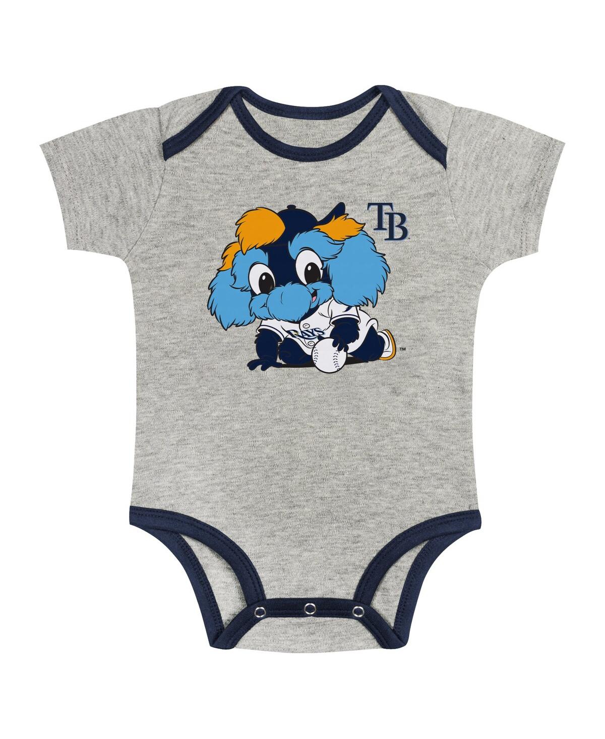 Outerstuff Big Boys And Girls Gray/white Tampa Bay Rays 2-pack Play Ball Bodysuit Set In Multi