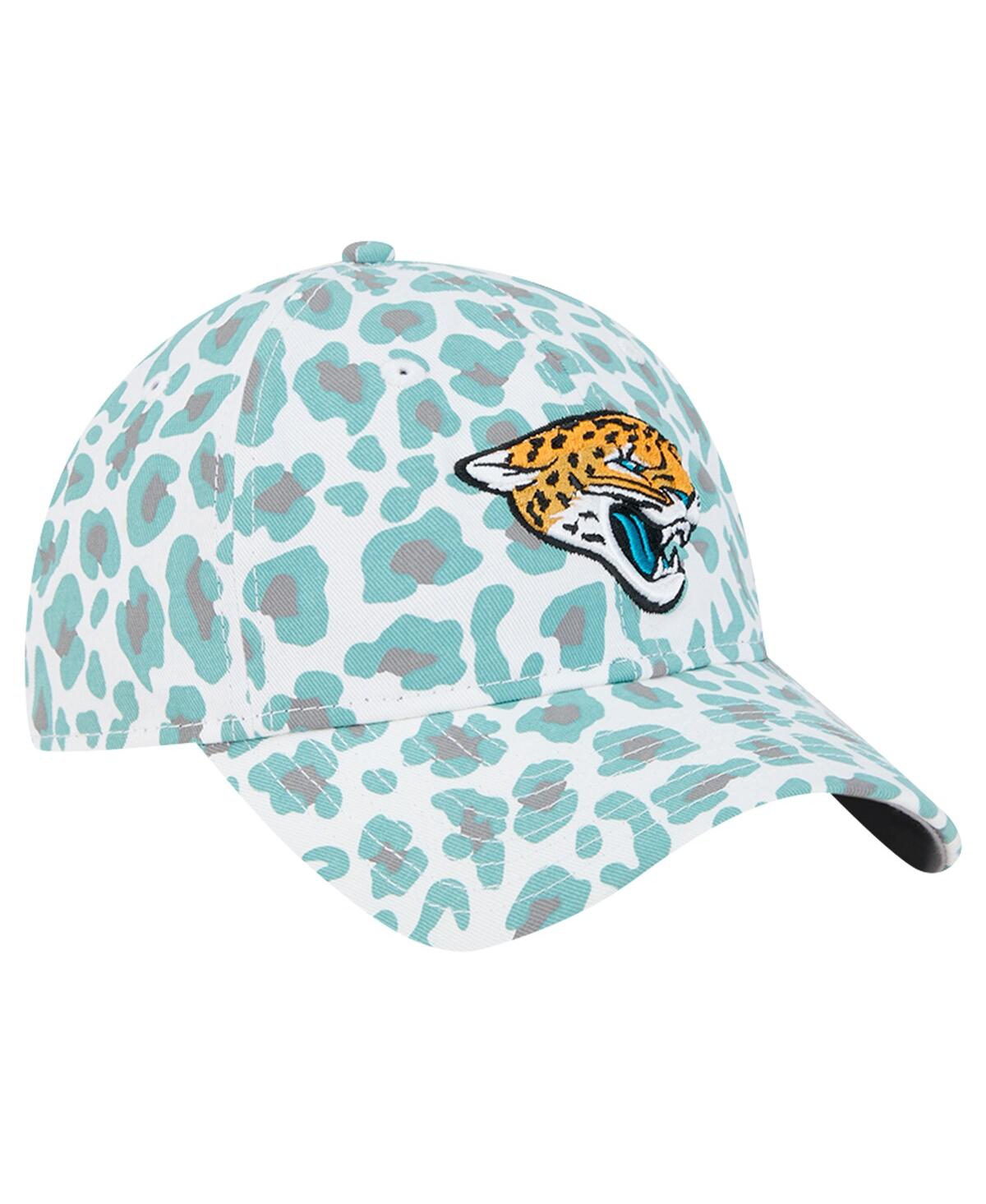New Era Preschool White Jacksonville Jaguars Active Leopard 9twenty Adjustable Hat In Green