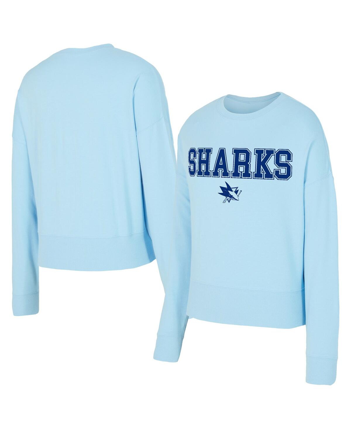 Women's Light Blue San Jose Sharks Tonal Pullover Sweatshirt - Light Blue