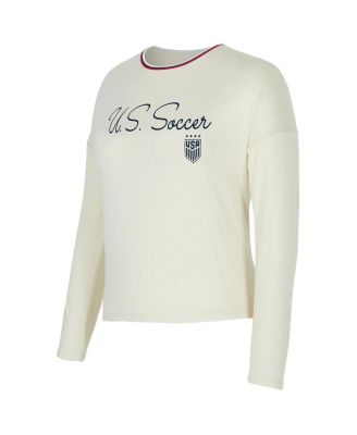 Women's Cream USWNT Kaki Hacci Knit Pullover Sweatshirt
