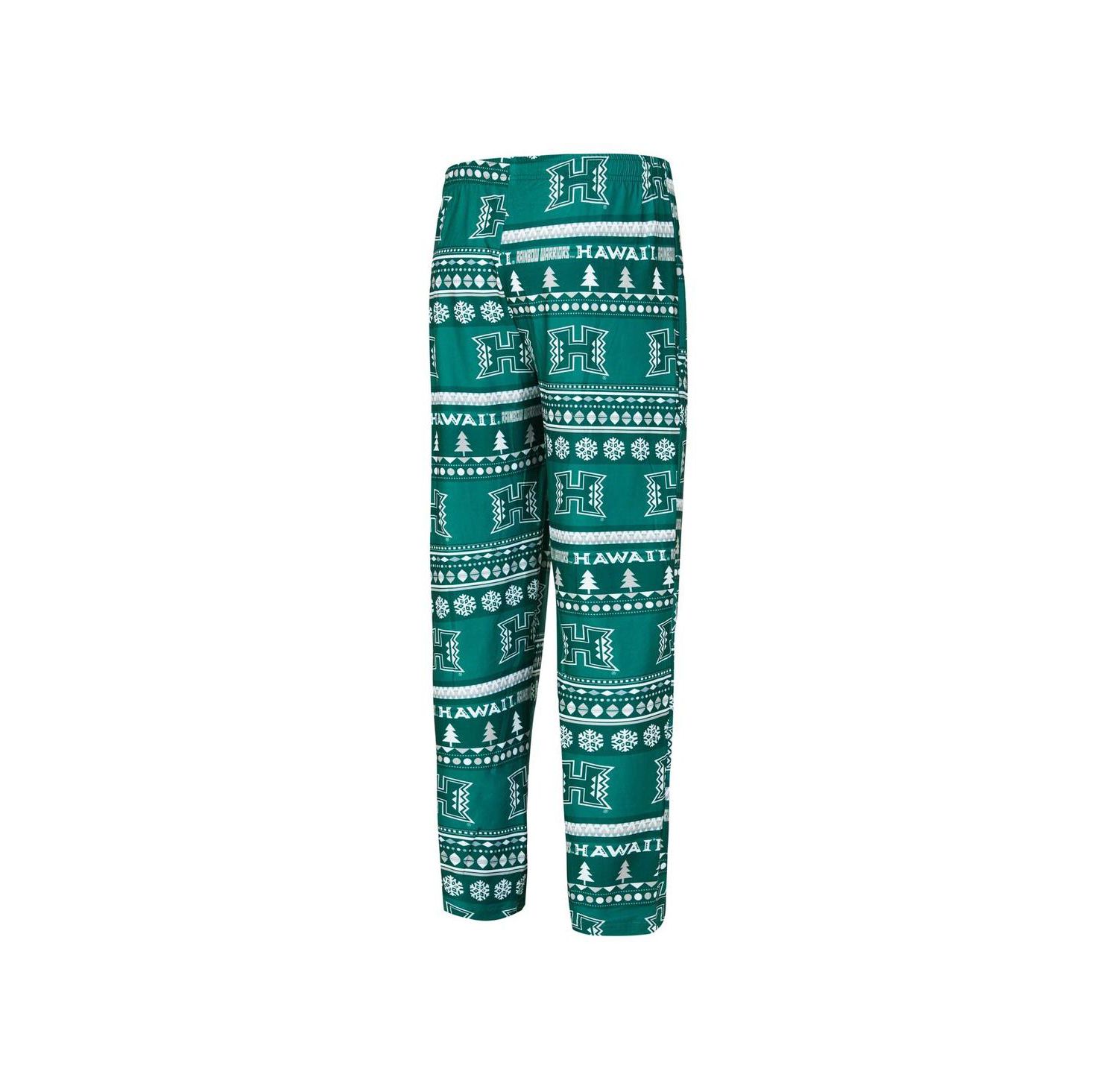 Men's 2-Pieace Green Hawaii Rainbow Warriors Swivel Long Sleeve Top and Pants Sleep Set