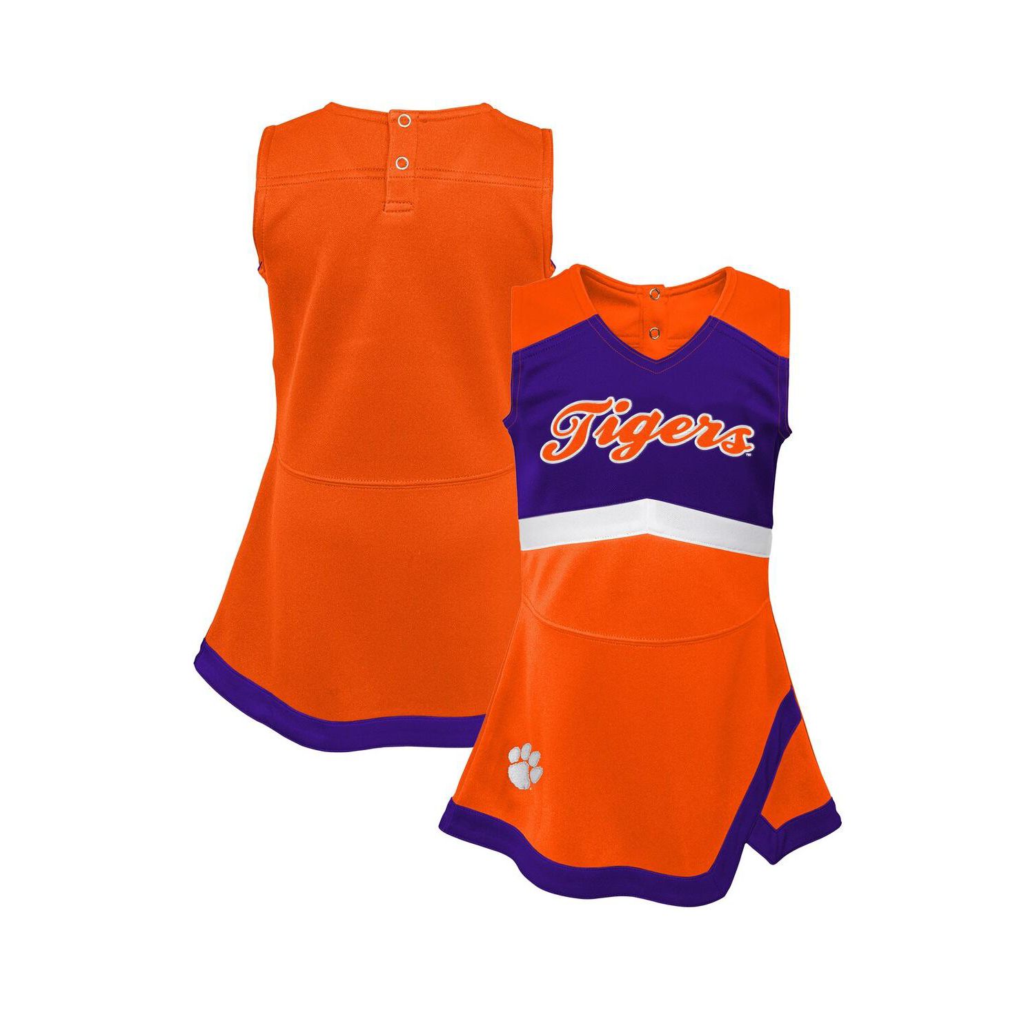 Big Girls Orange Clemson Tigers Cheer Captain Jumper Dress