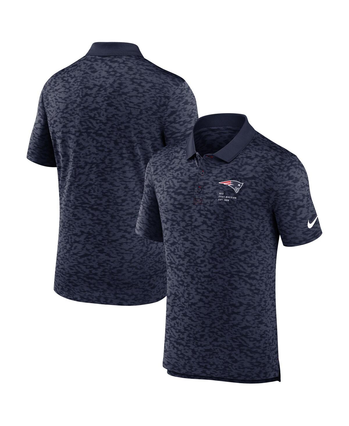 Men's Navy New England Patriots Pique Fashion Performance Polo Shirt - Navy