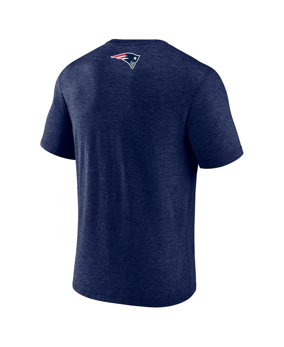 Fanatics Men's Heather Navy New England Patriots End Around Tri-blend T-shirt In Blue