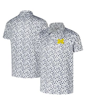 Garb - Big Boys and Girls White Michigan Wolverines Earnest Allover Print Polo Shirt