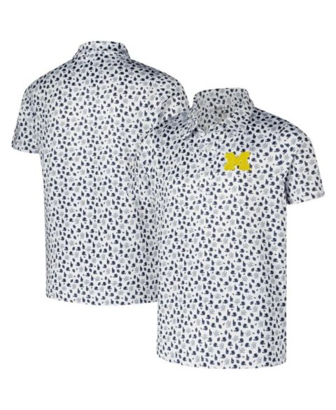 Детское поло Garb White Michigan Wolverines Earnest Allover Print Polo