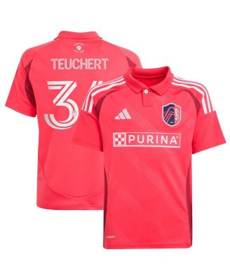 adidas - Big Boys and Girls Cedric Teuchert Pink St. Louis City SC 2025 Forever CITY Red Replica Player Jersey