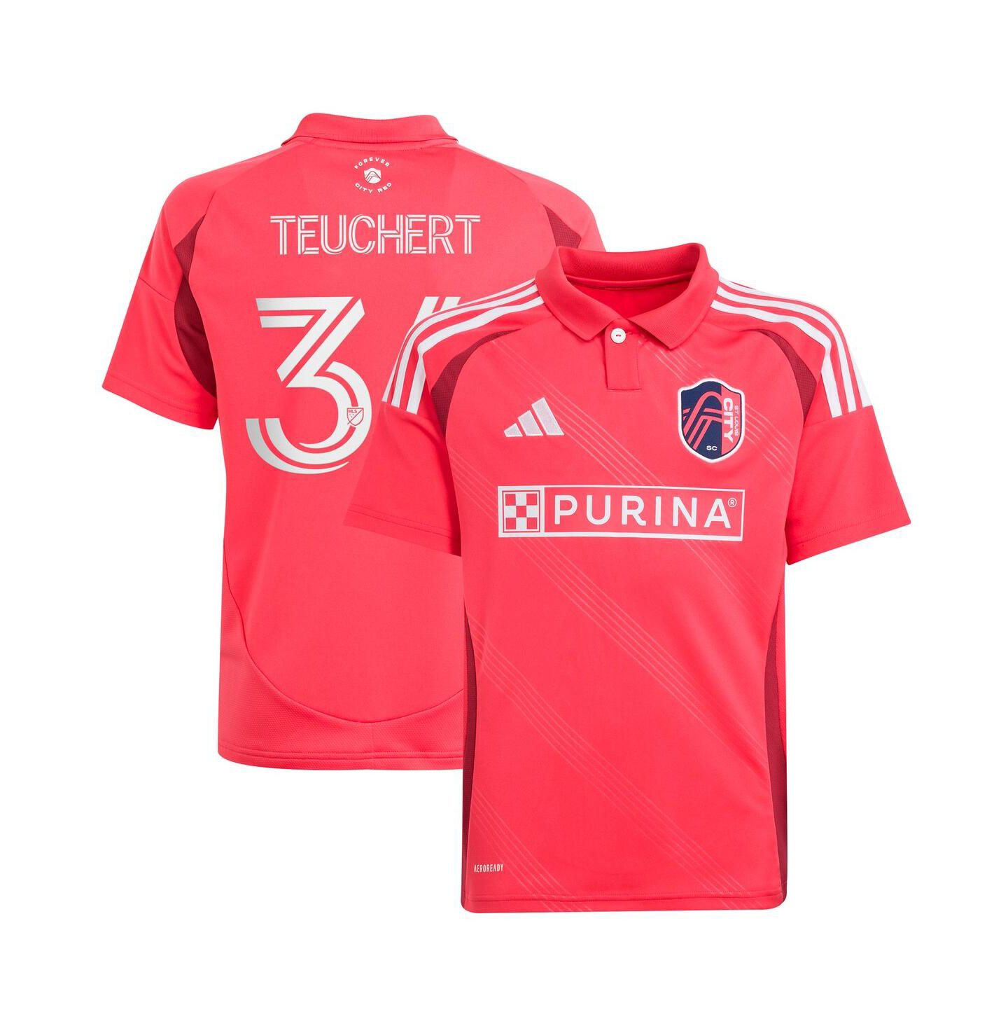 Детская джерси adidas Cedric Teuchert St. Louis City SC 2025 Forever City Replica, Pink — фото 1