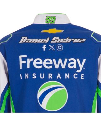 Men's Royal/White Daniel Suarez Freeway Insurance Full-Snap Twill Uniform Jacket