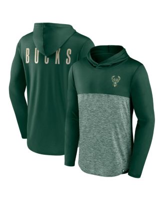 Fanatics - Men's Green Milwaukee Bucks Iconic Defender Lightweight Pullover Hoodie