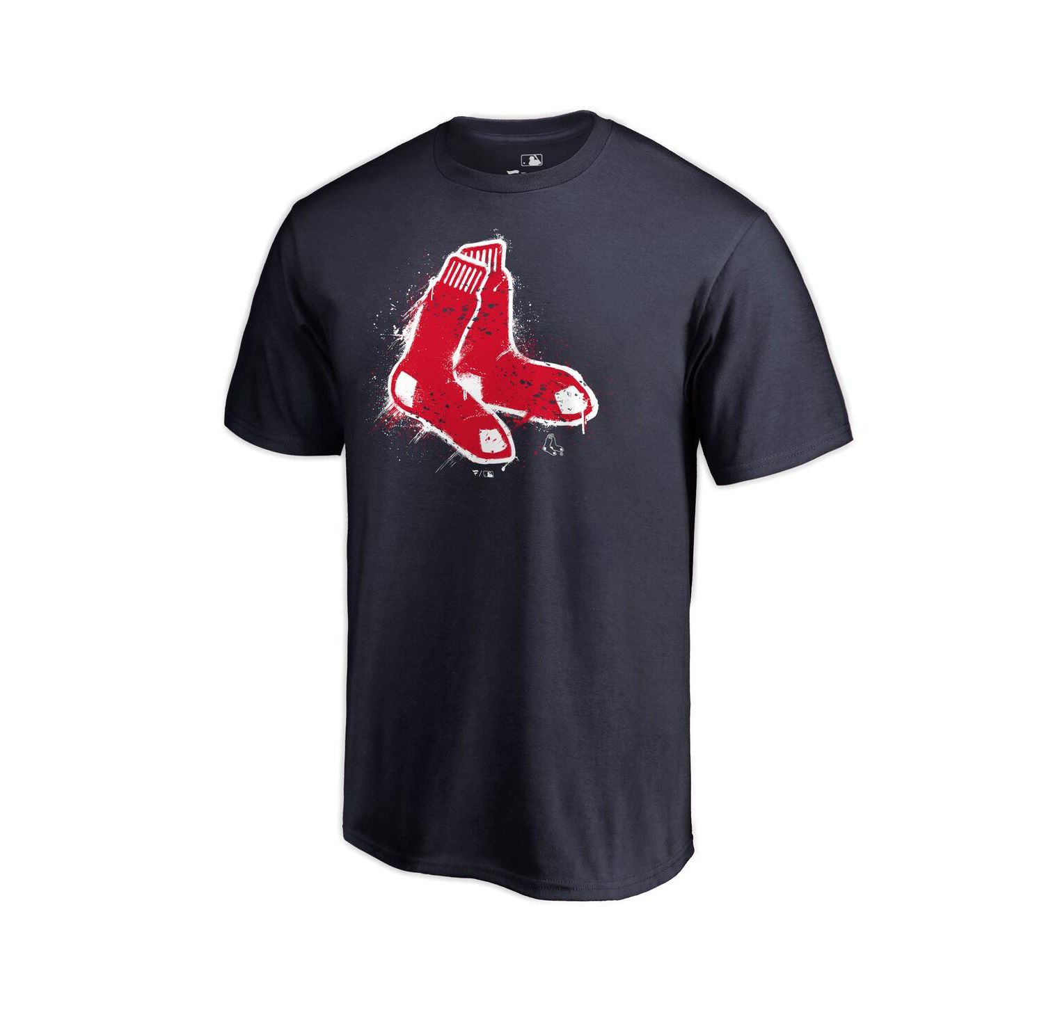 Men's Navy Boston Red Sox Splatter Logo T-Shirt