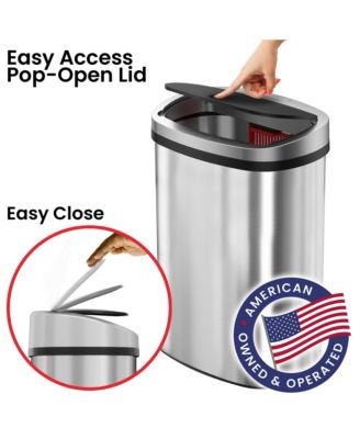 13 Gallon Composite Press Lid Kitchen Trash Can with AbsorbX