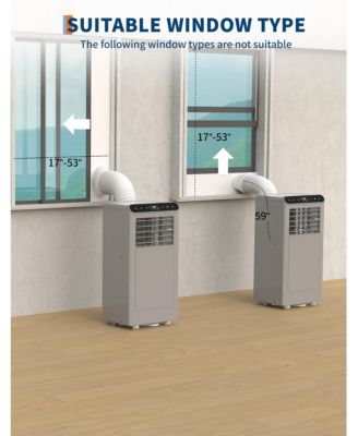 8,000 BTU Portable AC with Remote, 3-in-1 Cooling, Dehumidifier, Fan for 350 Sq.Ft, Grey