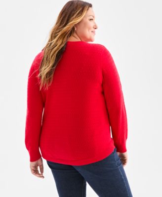 Plus Size Solid Crewneck Sweater, Macy's Exclusive