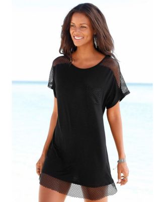 Women's Mesh Insert Cover up Beach Dress