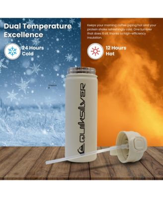 Triple-Walled Insulated Stainless Steel Tumbler with Air-Sealed Straw, Chug & Handle, 12-Hour Cooling