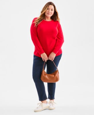 Plus Size Solid Crewneck Sweater, Macy's Exclusive