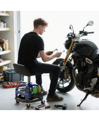 Rolling Mechanic Stool, 300 LBS Capacity Garage Stool,