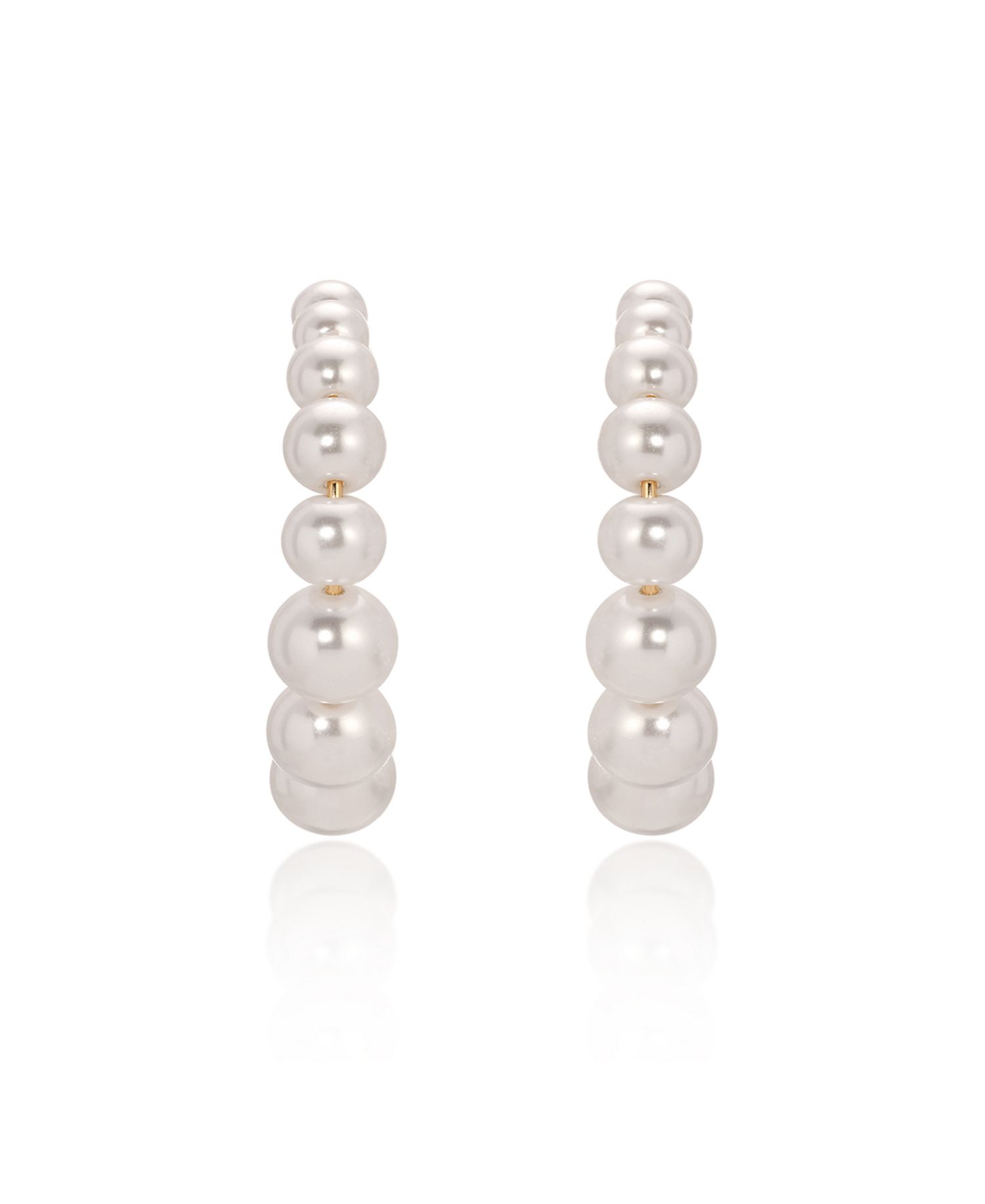 Cultured Pearl Bubble Hoops Earrings