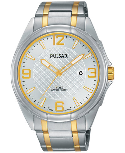Pulsar Men's Easy Style Two-Tone Stainless Steel Bracelet Watch 42mm PH9097