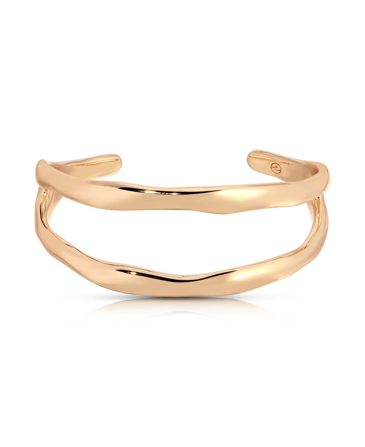 Double Thin Metal Open Cuff - Gold