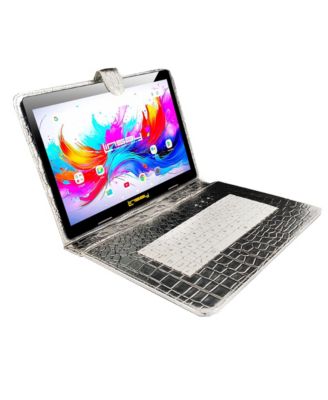 10.1" Octa Core 256GB Storage Android 15 Tablet with Silver Keyboard