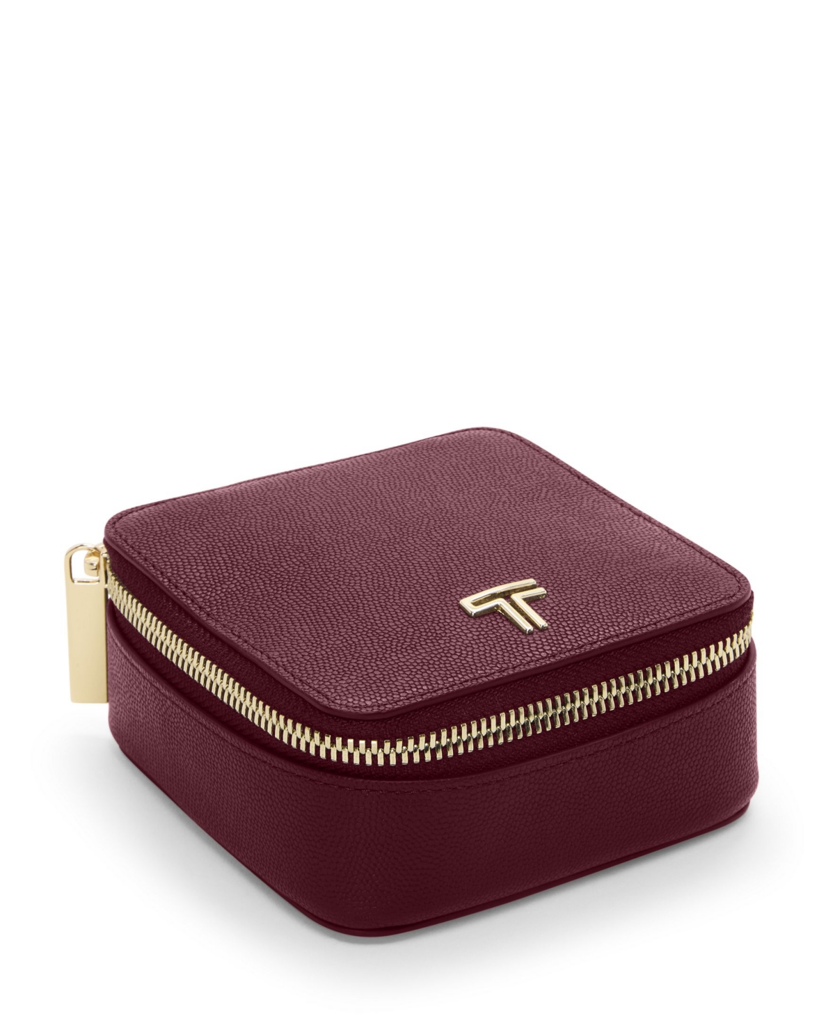 Tumi Belden Slg 4" Jewelry Case In Burgundy