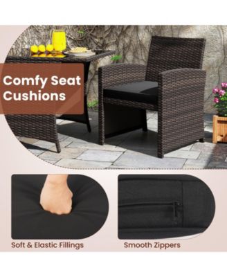 3-Piece Patio Table and Chair Set with Rectangle Glass Dining Table – Stylish Outdoor Dining Solution